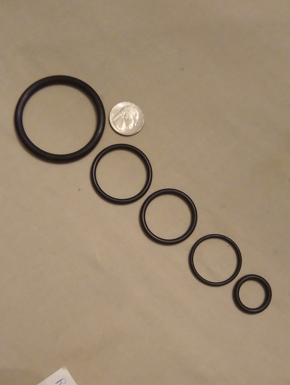 Set of 5 C-ring Black Rubber - Multi Size Pack, #10